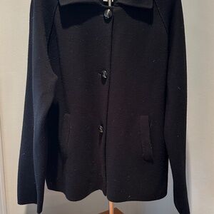Kate Hill  Black Knit Kacket Sz XL
